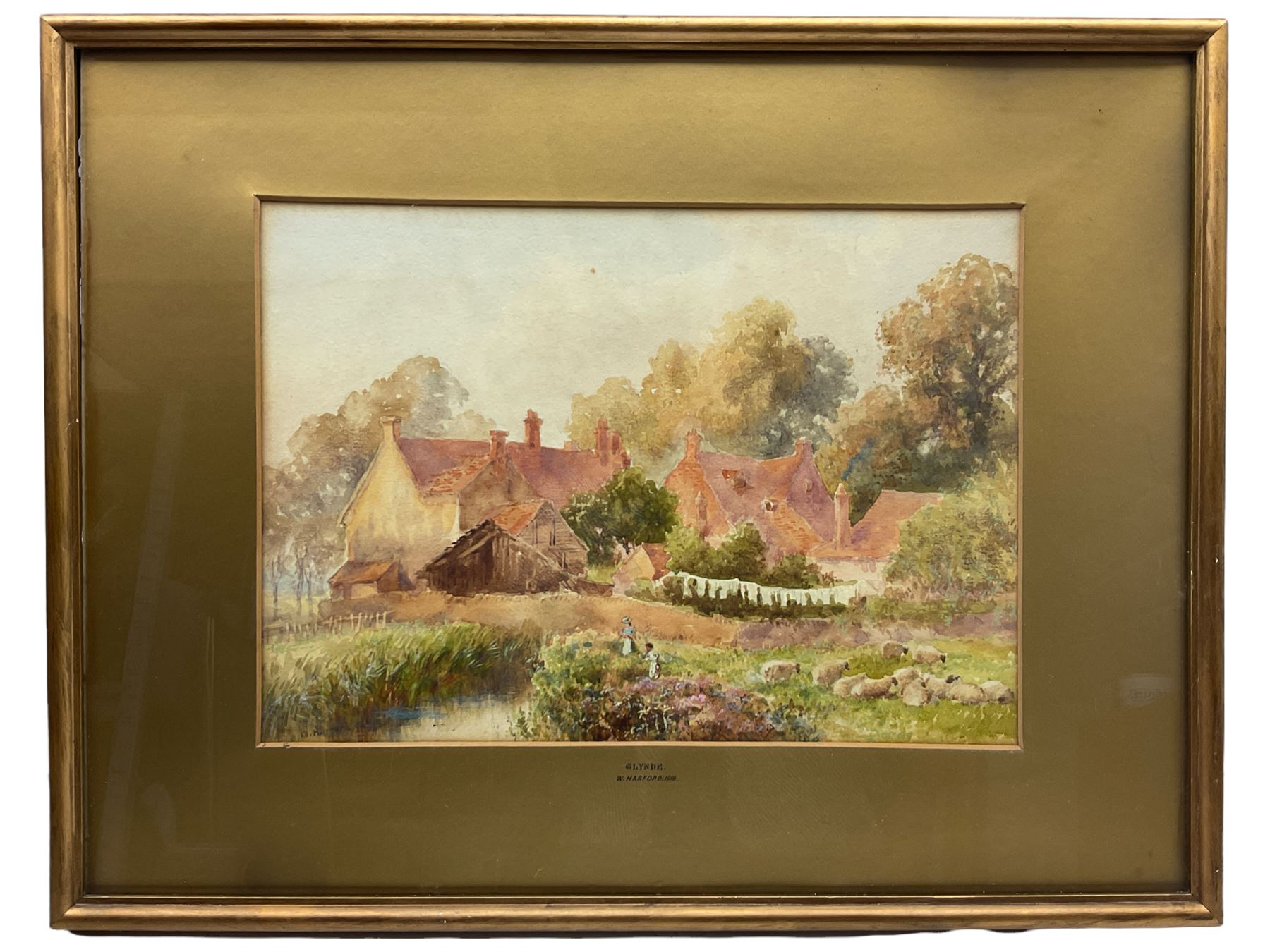 William Henry Harford (British 19th/20th century): 'Glynde', watercolour signed and dated 1918, 25cm x 35cm