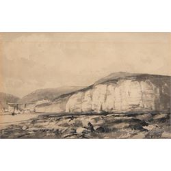 Albert George Strange (British c1855-1917): Sandsend near Whitby, viewed from the Scaur wi...