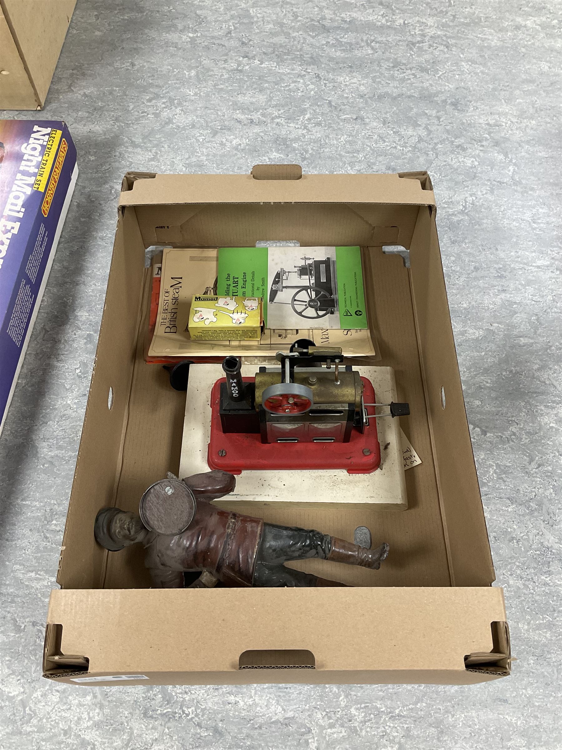 Mamod SP2 Stationary Steam Engine, together with Kyosho Eleck Rider, all unboxed
