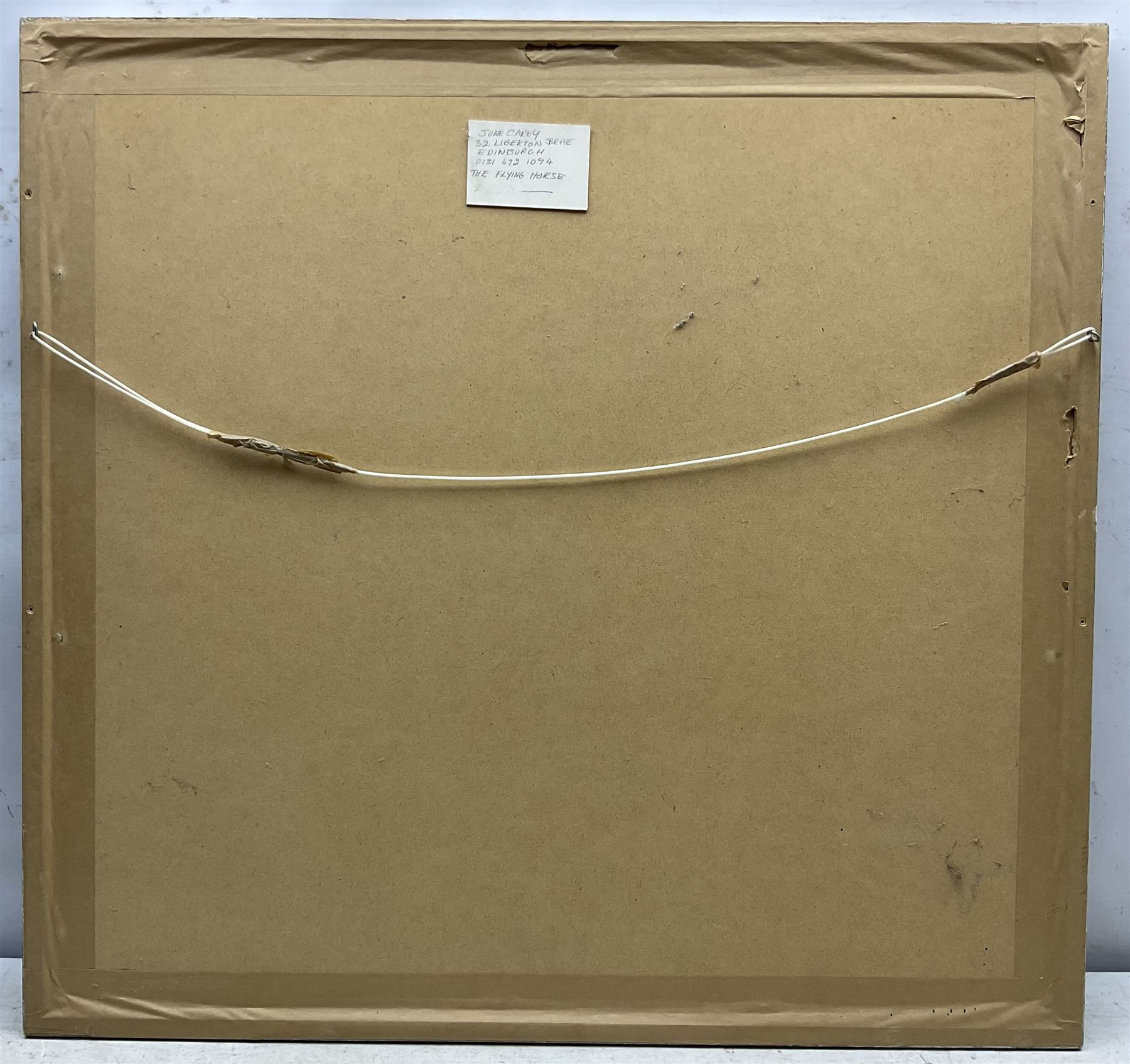 June Carey RSW RGI (Scottish 1942-): 'The Flying Horse', watercolour, signed and titled on label verso 51cm x 53cm