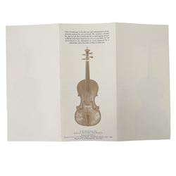 Early 19th century English cello by Samuel Gilkes of London, circa 1820, with two piece back and pine table finished in a golden brown varnish, with a certificate from D.R Hill & Son, Buckinghamshire from 2010, stating that in their opinion the maker is Samuel Gilkes, and is numbered H494 in their records, in Hiscox hard case, with two horse hair cello bows, the first an English example stamped Ferranda Millars Liverpool, the second a German example stamped R. Paesold, both with ebonised mother of pearl/abalone frogs and ivory tip plates
This item has been registered for sale under Section 10 of the APHA Ivory Act