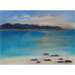 Pamela Randal (Scottish Contemporary): 'Skye Bay', pastel signed, titled and dated 2004 on artist's label verso 28cm x 37cm 