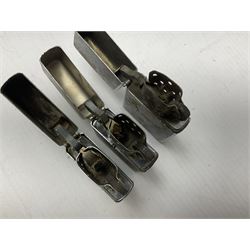 Collection of lighters, including Ronson Varaflame, Zorr Classic, Dunhill bark effect roller gas lighter, and faceted blue glass table lighter, etc