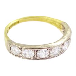 18ct gold seven stone round brilliant cut diamond half eternity ring, London 1991, total diamond weight approx 1.15 carat