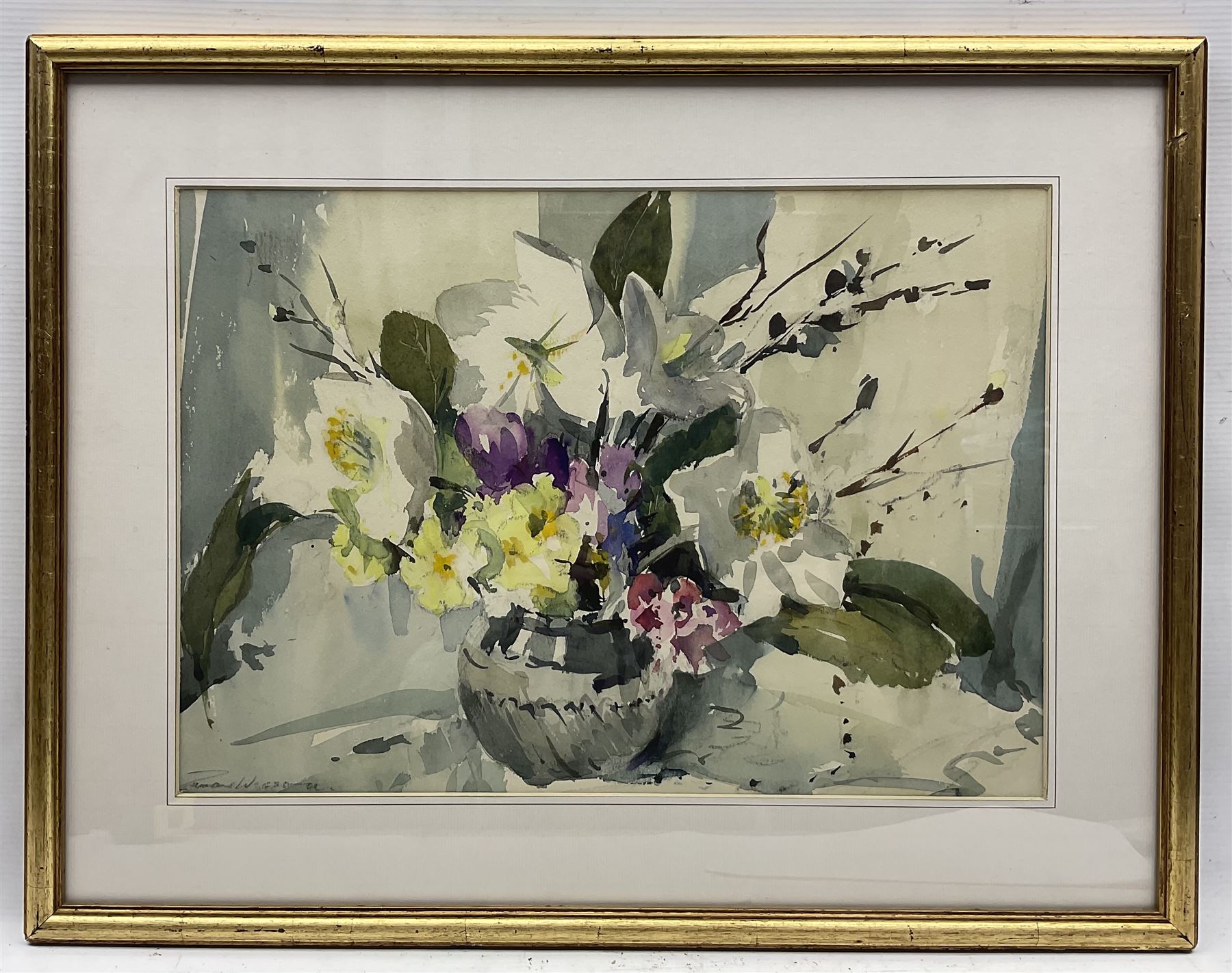 Edward Wesson (British 1910-1983): Still Life of a Bouquet, watercolour signed 31cm x 44.5cm 