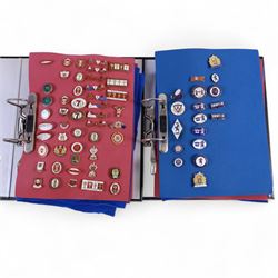 Rugby league enamel badge collection, from Swinton Lions, Wakefield Trinity, Warrington Wo...