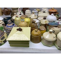 Large collection of honey pots, of various shapes, to include examples from Crown Devon, Marutomo ware, W.H Gloss, Goebel etc 