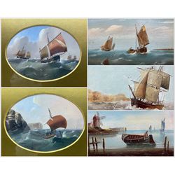 Edward King Redmore (Hull 1860-1941): Coastal Scenes, four oils on panel, one on canvas, signed max 16cm x 25cm (5)