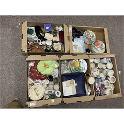 Collectables including, Wedgwood, Beswick, Hornsea, Wade etc in five boxes 