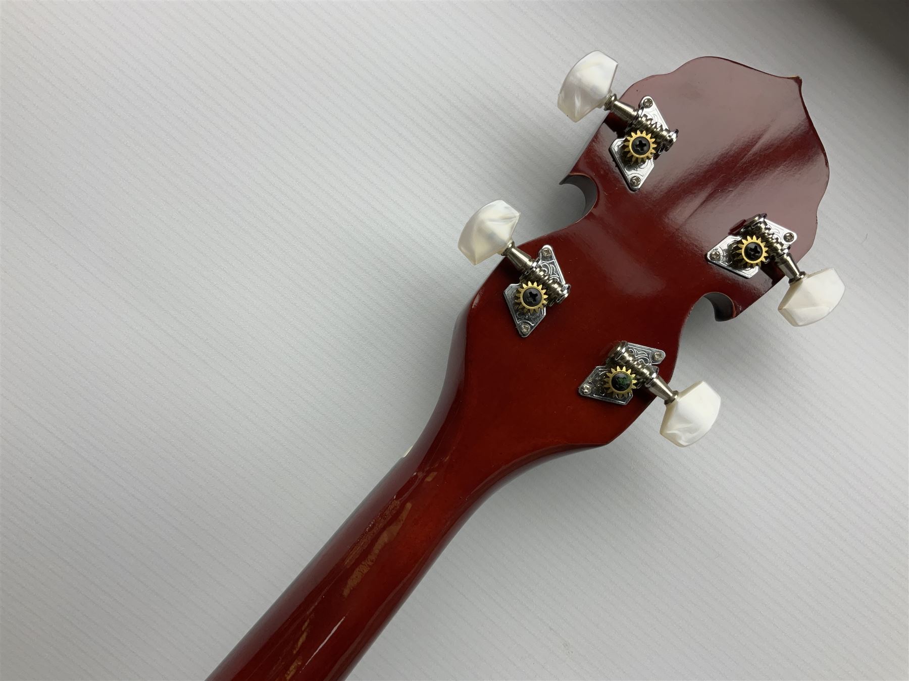 Classic Cantabile five-string banjo with sapele mahogany back L97.5cm; in soft carrying case