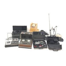 Trinicon Sony Video camera, HVC-4000P,  Sony video camera selector model HVS-2000P, Tandberg Radiofabrikk tape recorder,  Technics model RS 640 USD, Sony Video 8 Pro CCD-V100E cased, another model CCD-V200E, Vivanco Audio/ Video Processor VCR 3044, Ampex 456 tapes etc 
