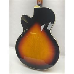 Gretsch G2420/ABB semi-acoustic guitar with three-tone sunburst finish, serial no.IS191201597, L107cm overall; in original hard carrying case dated 2019.
