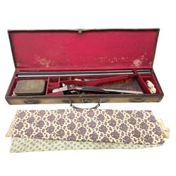 W.W. Greener 12-bore side-by-side double barrel non-ejector shotgun, with 76cm barrels, side safety, engraved lock, figured walnut stock with chequered grip and fore-end, no.33408, 120.5cm overall; in fitted canvas covered case with tools and accessories including .22 12-bore dog training device. SHOTGUN CERTIFICATE REQUIRED.