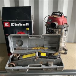 Elpec 2 ton hydraulic trolley jack and Einhell TC-VC 1820 S wet and dry hoover and accessories  - THIS LOT IS TO BE COLLECTED BY APPOINTMENT FROM DUGGLEBY STORAGE, GREAT HILL, EASTFIELD, SCARBOROUGH, YO11 3TX