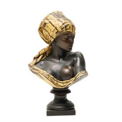 After Rudolf Thiele (German 1856-1930): North African Woman, bronzed composite figure, numbered 3635 to base, 31cm