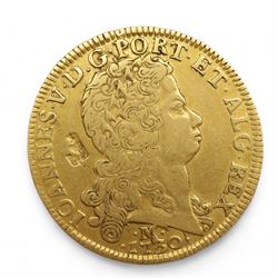 Portugal John V 1730 M one dobra or eight escudos gold coin 