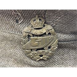 WW1 British Army stiff trench cap with Tank Corps cap badge