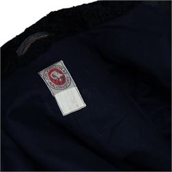 Swedish green army field coat, M1909, with a sheepskin lining and military leather jacket 