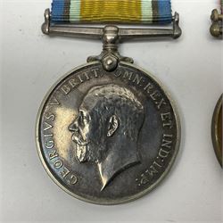 WWI Mercantile Marine pair of medals comprising British War Medal and Mercantile Marine Medal awarded to David J. Mordecai; both with ribbons (2)