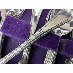 Arthur Price cased canteen of stainless steel cutlery (56) 