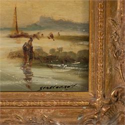 Continental School (20th Century): Shipping Scenes, two oils on panel and one on canvas variously signed in gilt frames, largest 29cm x 38cm (3)