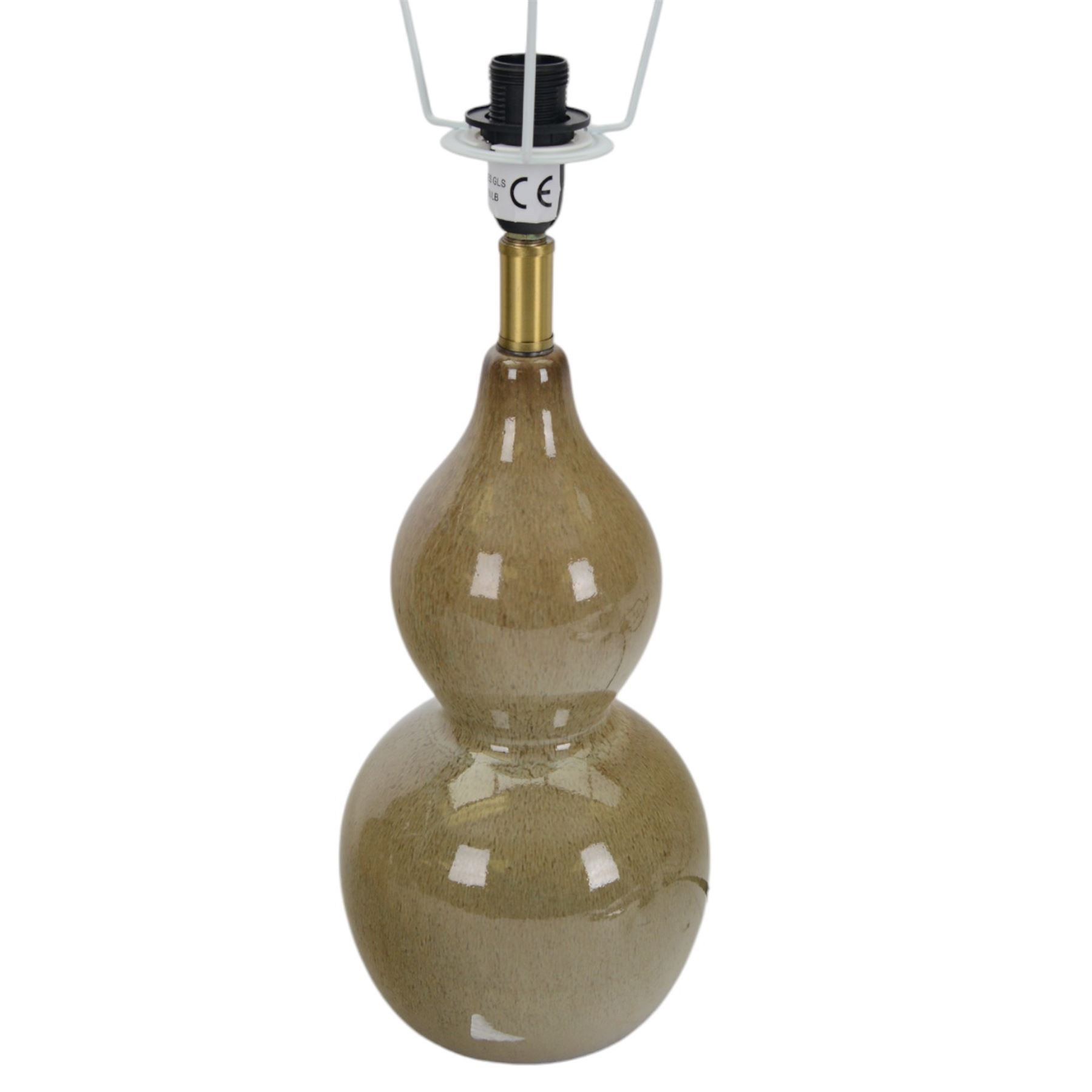 Oka- Pair of Kalinda Taupe table lamp bases, H40cm 