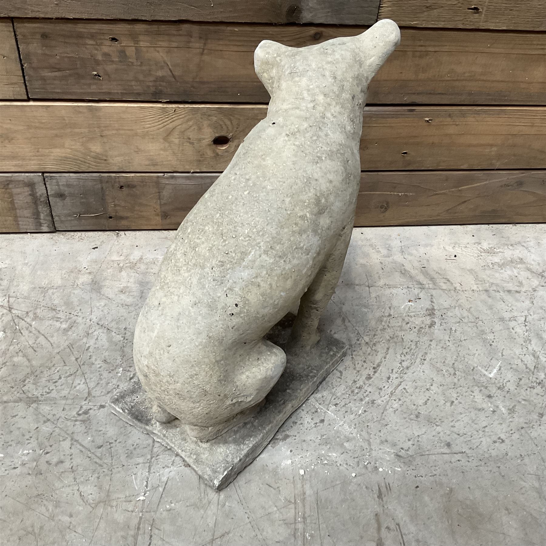 Cast stone garden figure of a Jack Russell terrier