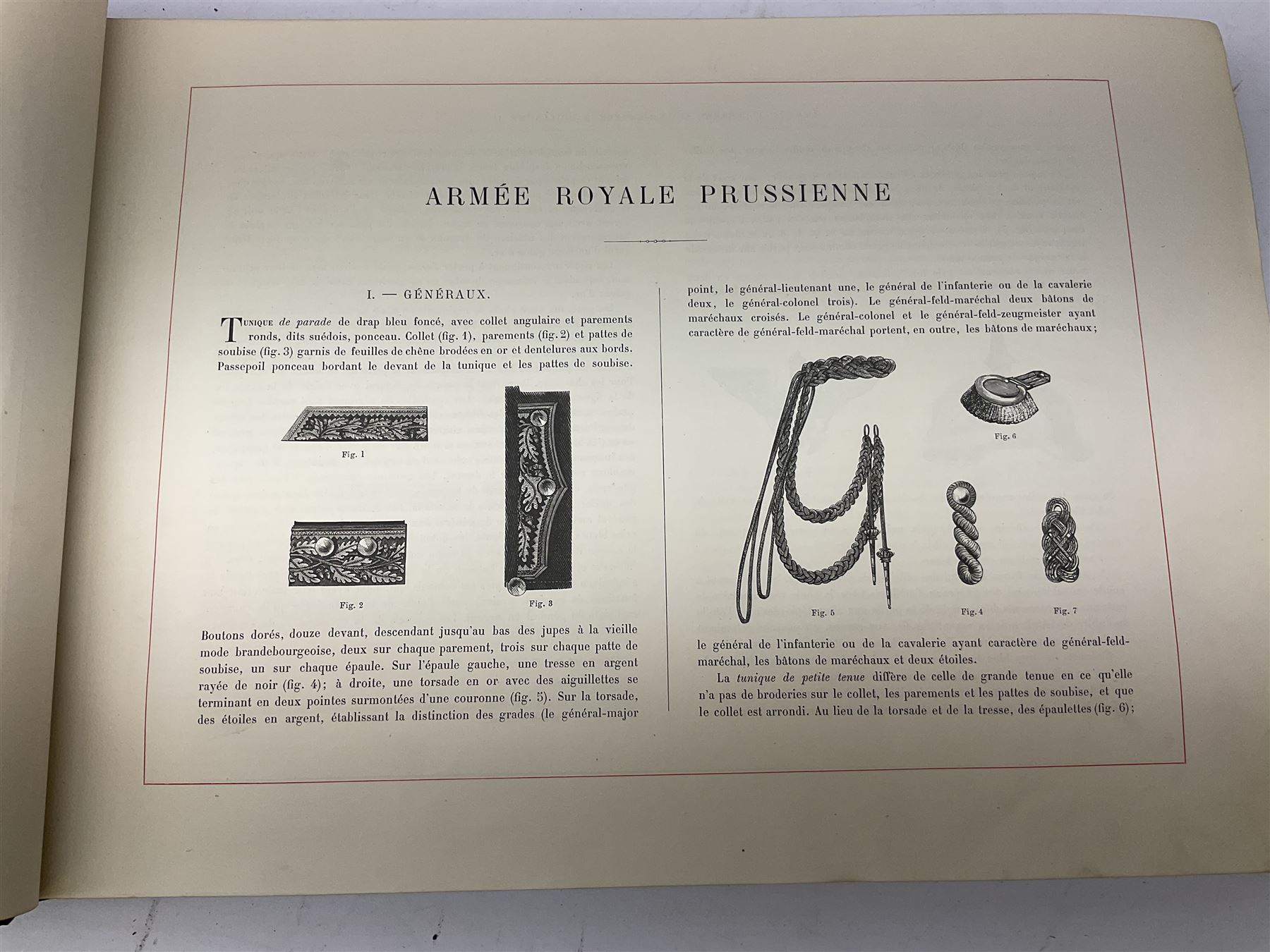 Balaschoff & Herbillon: L'Armee Allemande Sous L'Empereur Guillaume II. 1890 Paris. Forty-five laid-in chromolithograph plates together with numerous text illustrations. Oblong folio. Full moroccan leather and gilt binding with painted English Royal Crest to front cover and a.e.g.