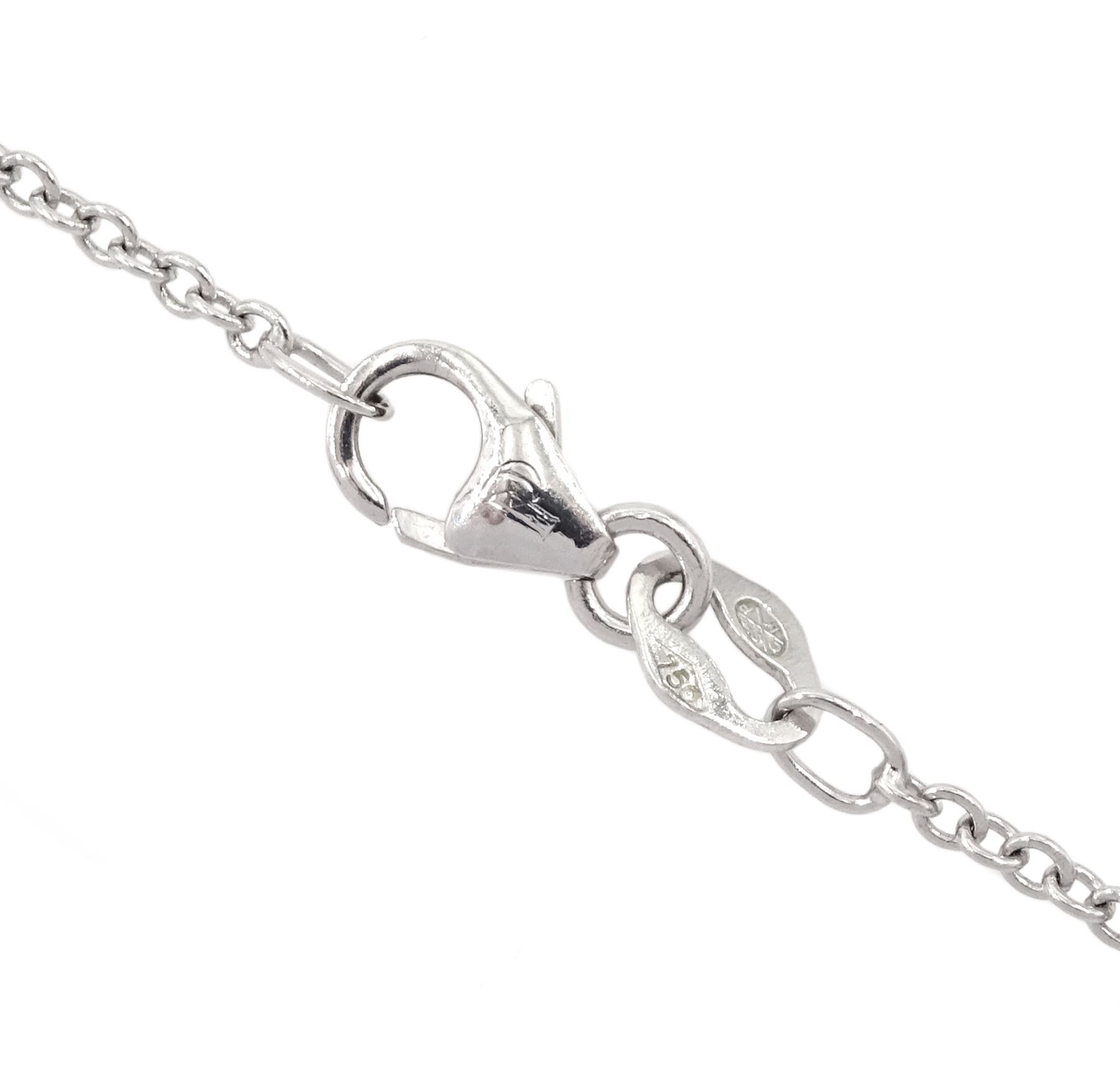 Piaget round brilliant cut diamond heart pendant necklace, stamped, total diamond weight approx 0.77 carat