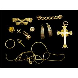 9ct, 15ct and 17ct gold jewellery oddments