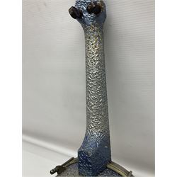 John Grey & Sons banjolele with unusual all over mottled blue and silver textured finish L57cm; in carrying case