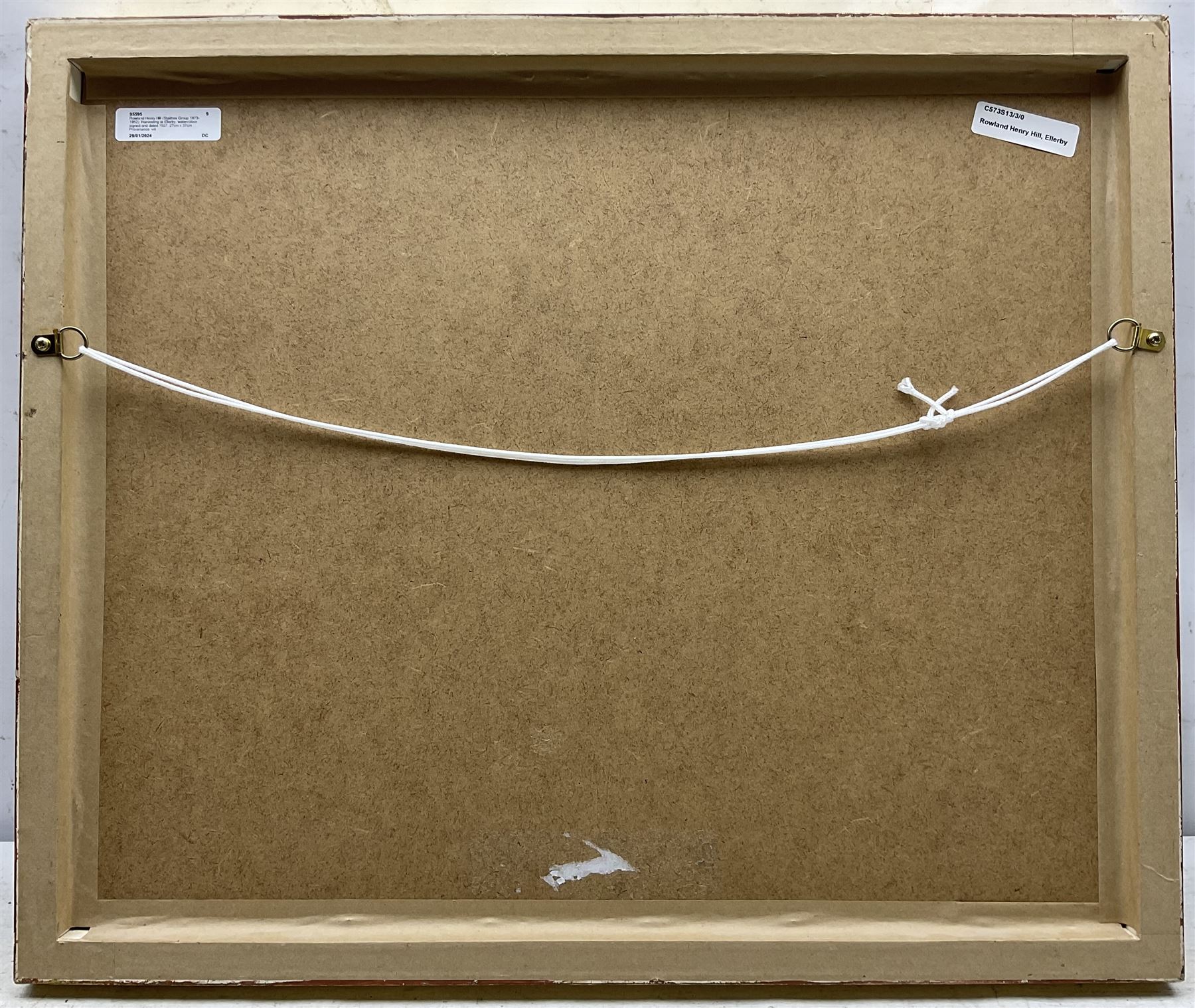 Rowland Henry Hill (Staithes Group 1873-1952): Harvesting at Ellerby, watercolour signed and dated 1927, 27cm x 37cm 
Provenance: with T B & R Jordan Fine Art Specialists, Stockton on Tees, label verso; David Duggleby Ltd 8th December 2017 Lot 115