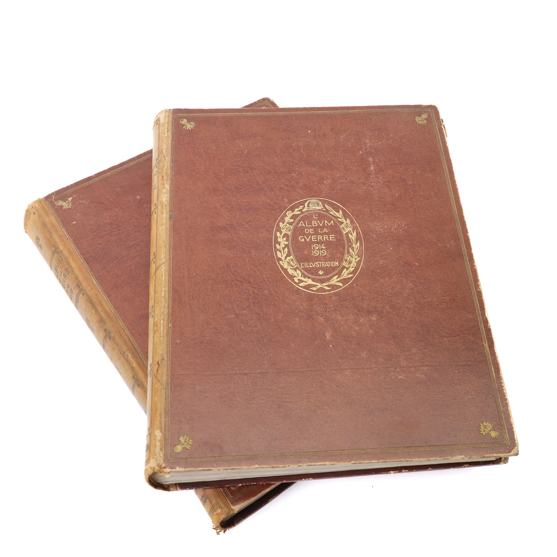 'L'Album de la Guerre' 1914-1919 two volumes published1923 gilt decorated boards, five volumes of poetry etc in St Anne's School prize bindings, 'Kriegs Album' , Army List 1859 and 'Swollen Headed William' third edition