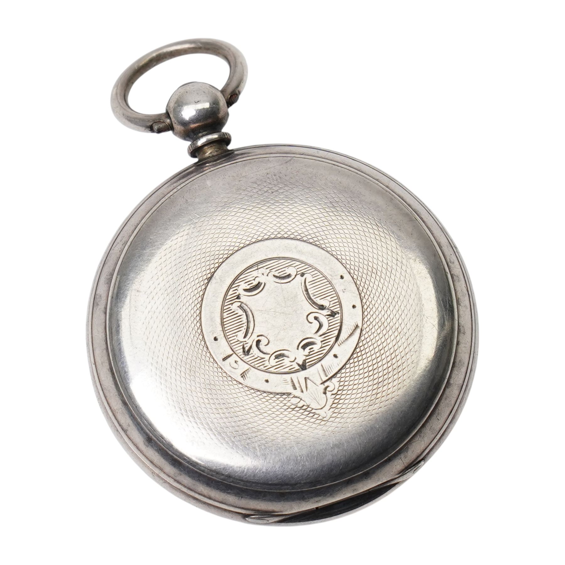 Victorian silver open face fusee lever pocket watch by Gregory Marshall, Rotherham, on silver Albert chain by Edwin Page, Chester 1911