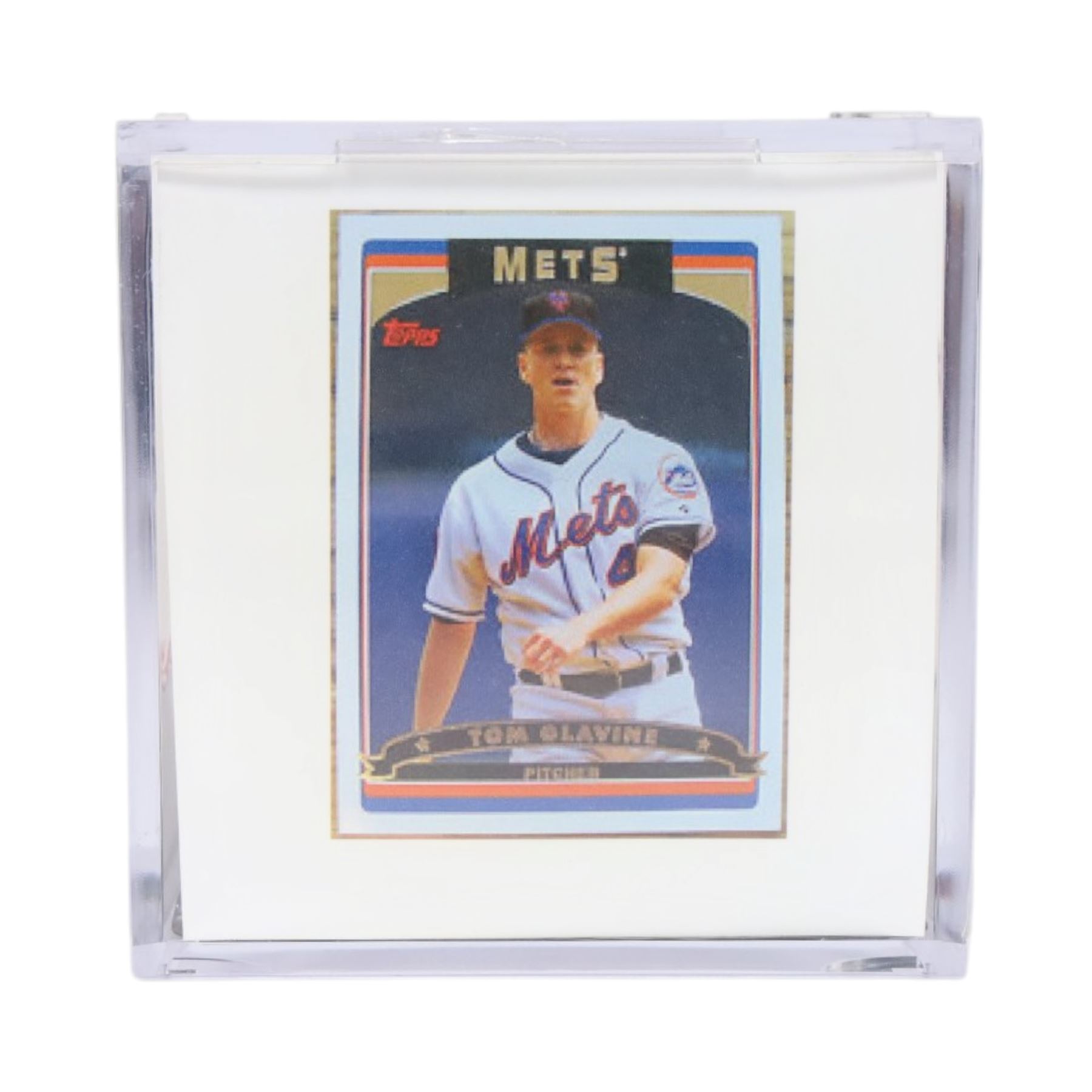 Signed Tom Glavine Rawlings baseball with HOF 2014 inscription, contained within an acrylic display box, with Field of Dreams hologram and certificate of authenticity 