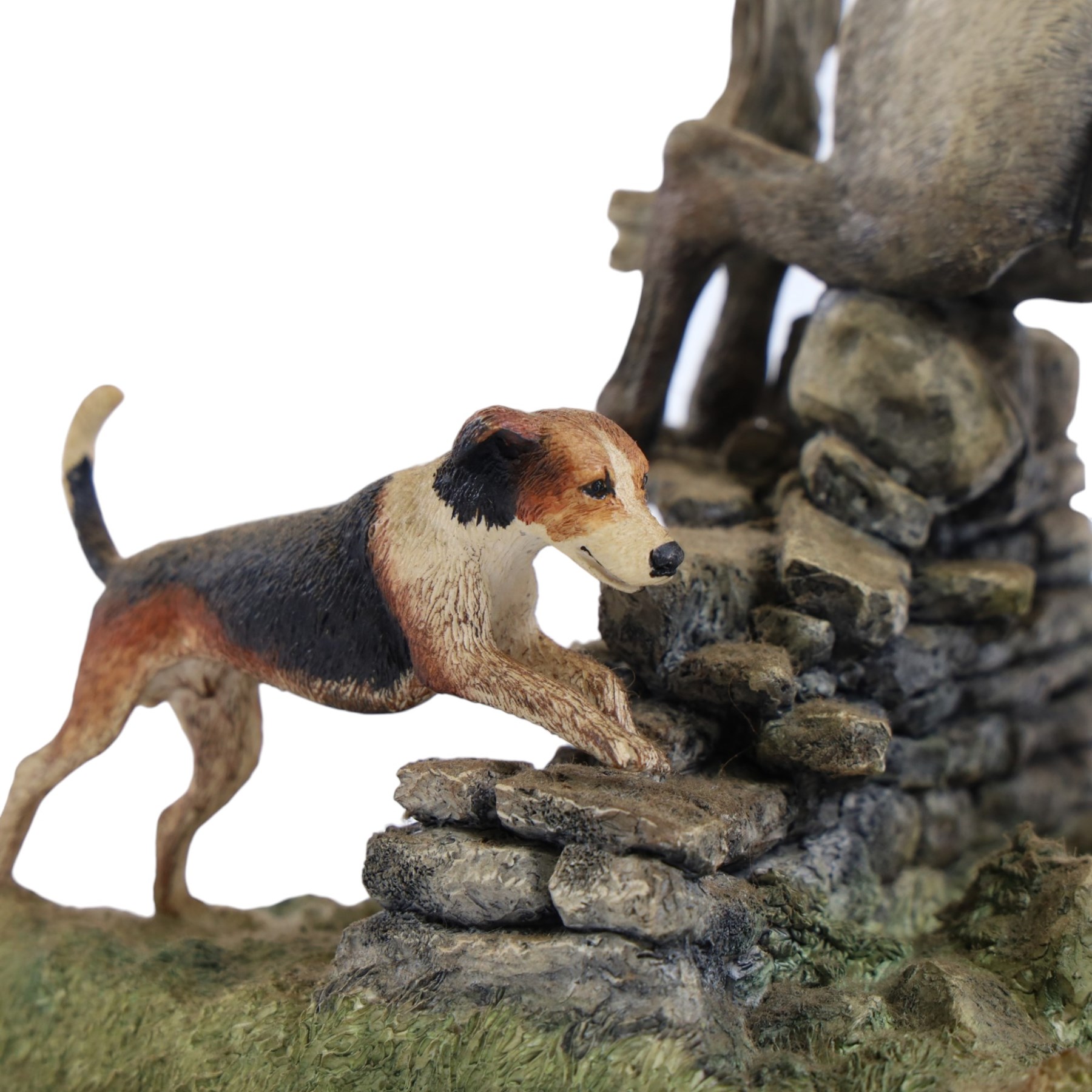 Border Fine Arts A Day with the Hounds, upon a wooden base, H21cm