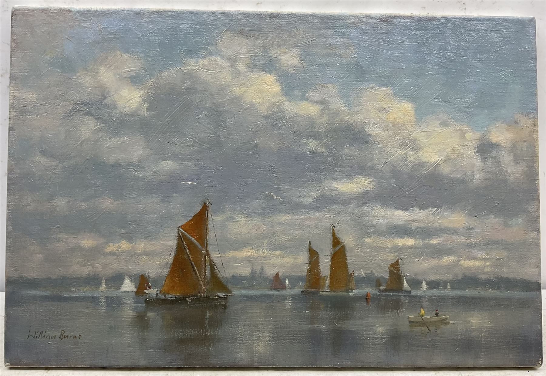 William Burns (British 1923-2010): 'Barge Race on the Orwell Suffolk', oil on canvas signed, titled verso 41cm x 61cm (unframed) 
Provenance: direct from the artist's family