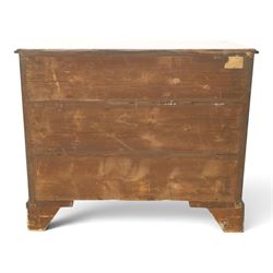 George III straight front mahogany chest, fitted with four graduating drawers with cockbeaded edges, raised on bracket feet