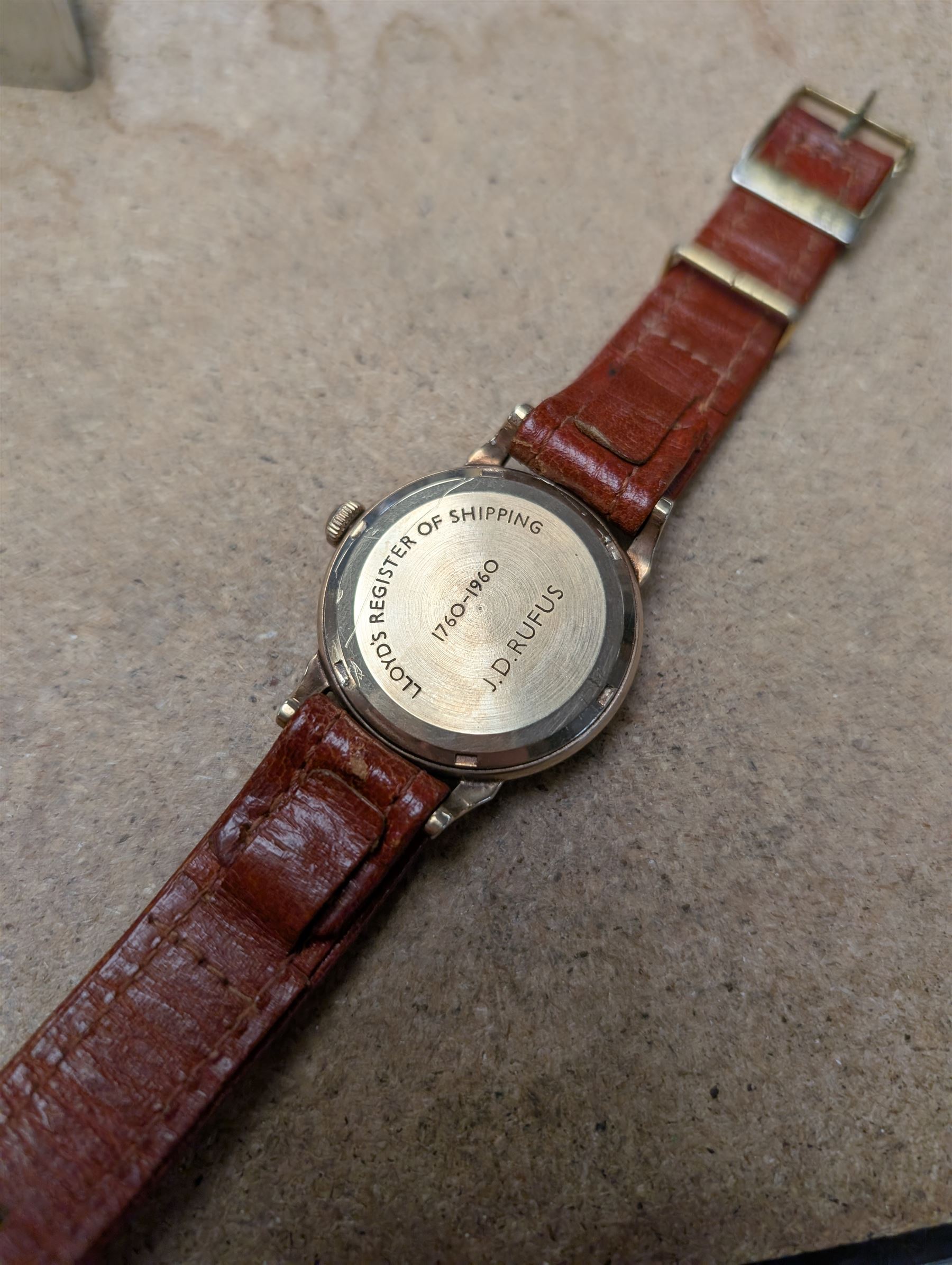 J.W.Benson gentleman's 9ct gold presentation manual wind wristwatch