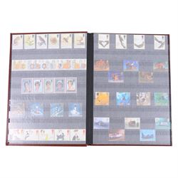 Queen Elizabeth II mint decimal stamps in two folders, face value of usable postage approximately 470 GBP