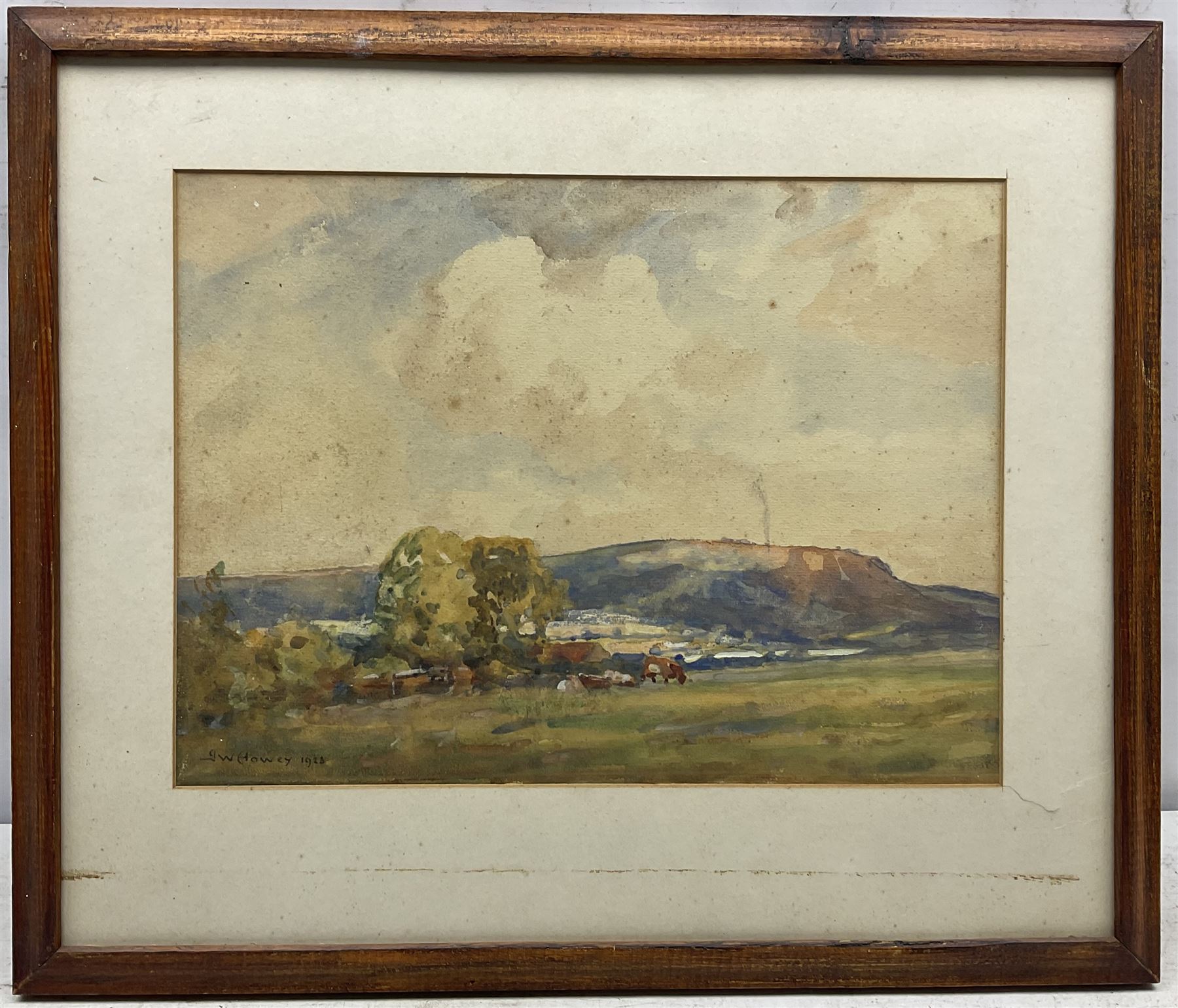 John William Howey (Staithes Group 1873-1938): 'Hambleton Hills - Thirlby', watercolour signed and dated 1923, titled in a later hand verso 26.5cm x 36cm