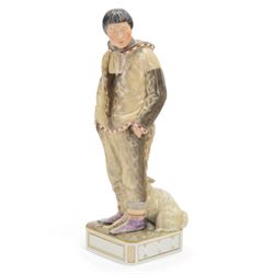 Royal Copenhagen Greenlandic figures, Man with Sledge dog by Carl Martin-Hansen, no.12225,...