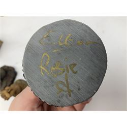 Terry Pratchett Discworld figures, comprising Roderick the hippo, DWE2, a 1995 event piece, Rincewind bookend, DW11, Death bookend, DW12, Librarians wizard knob, boxed, DW55, the luggage, boxed, DW04, tankard from the mended drum, DW21, Teppic the assassin, DW32, Greebo, DW45, Herne the hunted, DW64, Gaspode,  DW31, Quoth on skull, DW49 and Dibbler's compass DW16. 