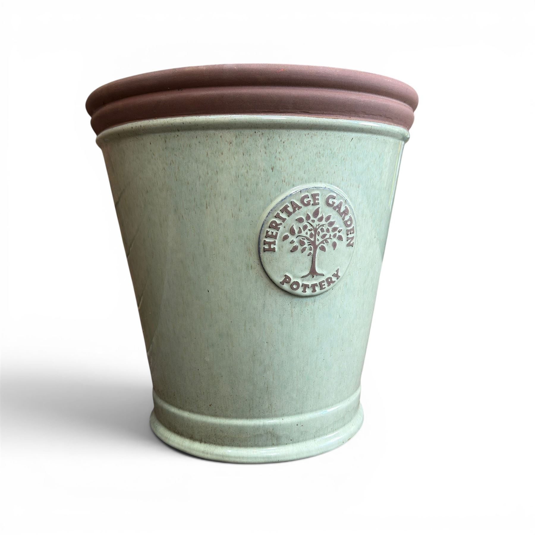 Two large Heritage Garden glazed planters, and a Beauty inspire planter (3)