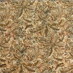 Edwardian marquetry inlaid mahogany salon settee, with bowed top rail and pierced splat back featuring central classical urn flanked by oval floral medallions, floral upholstered seat on boxwood strung square tapering legs terminating in spade feet