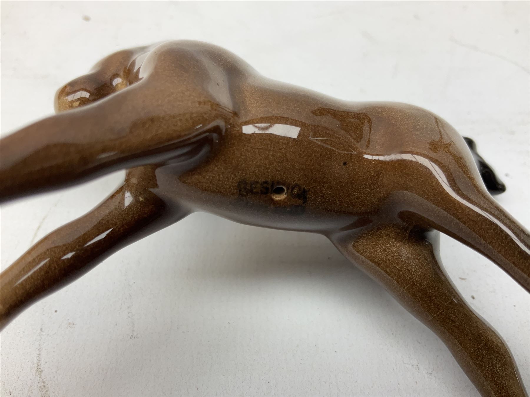 Six Beswick figures of bay horses, including large hunter no.1734, Shire horse no.818, horse with tucked head no.1549, etc (6)