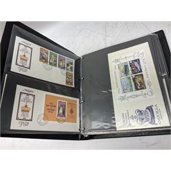 Mostly first day covers, including Antigua 'Royal Wedding 29th July 1981', British Virgin Islands '25th Anniversary of the Coronation 1953', various Silver Jubilee 1977 stamp covers etc, housed in eight folders