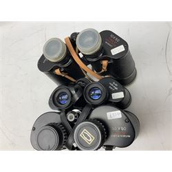 Eleven cased pairs of binoculars, to include Photax Paragon 8x40, Wray London Wrayvu 8x30, Solar 8x30, Steiner Bayreut 10x50, Vista 10x50 etc