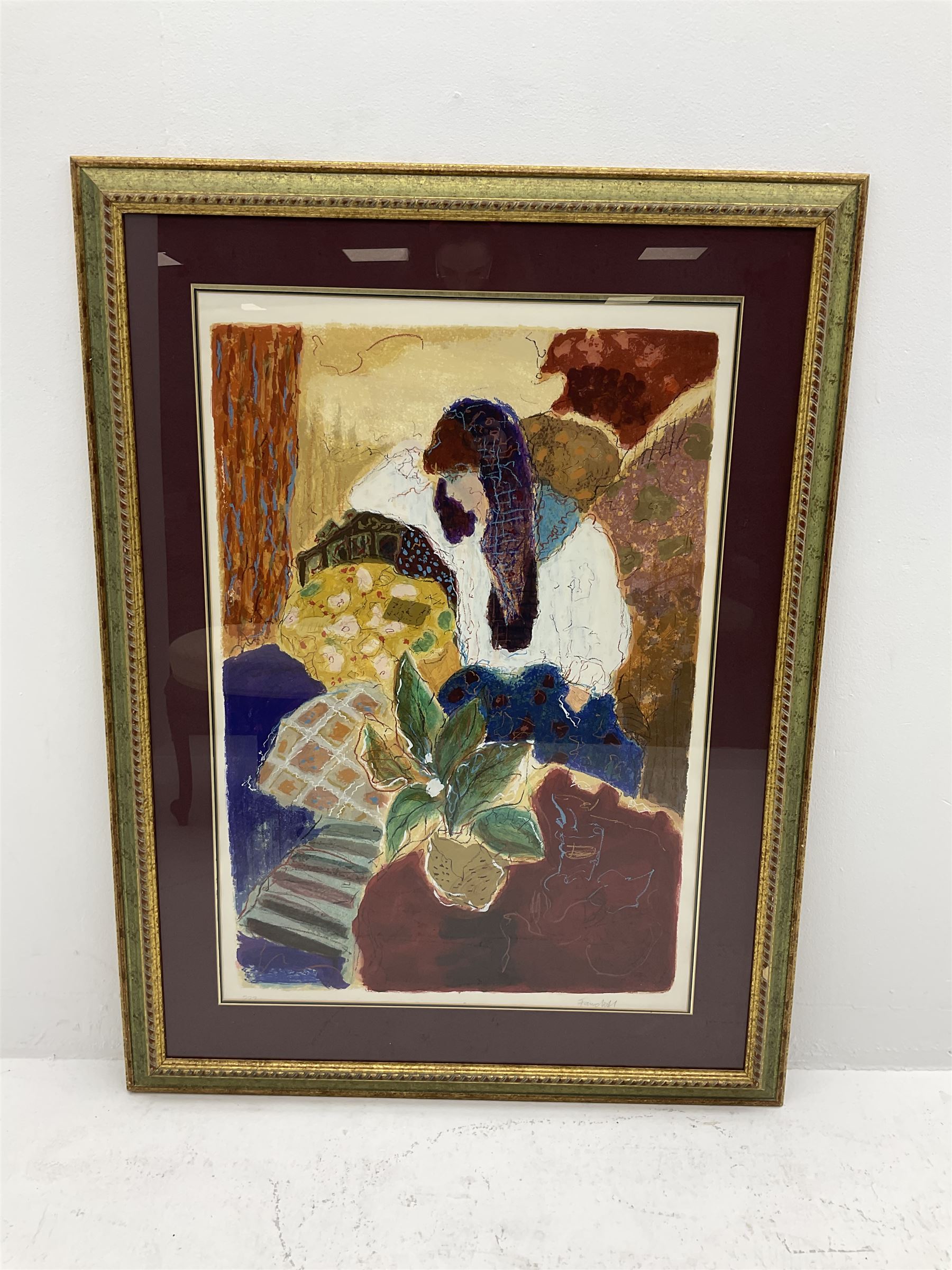 Roy Fairchild-Woodard (British 1953 -): 'Hannah', limited edition mixed media screen print signed and numbered 222/250, 90cm x 60cm