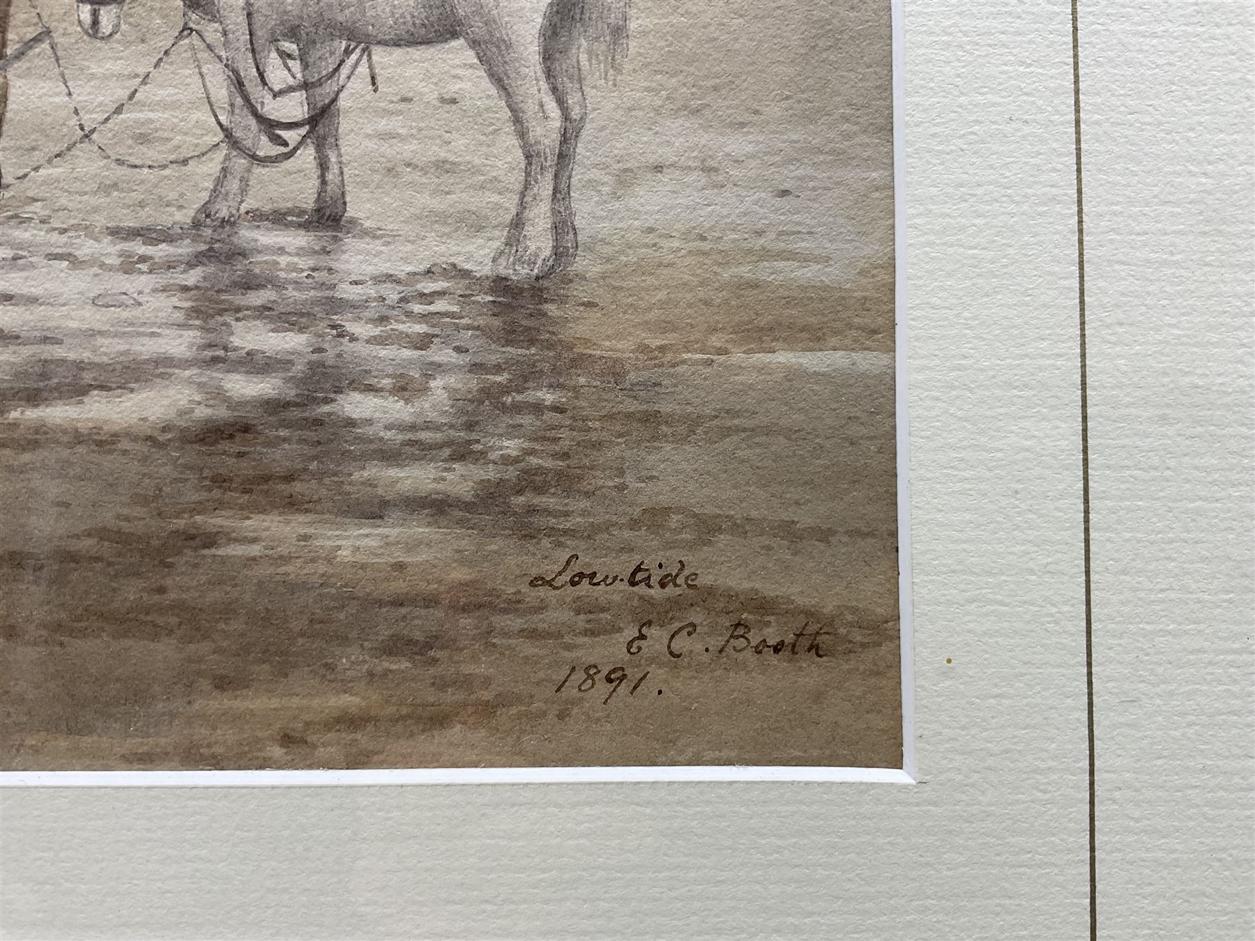 Edward C Booth (British 1821-post1893): 'Low Tide', watercolour signed titled and dated 1891, 24cm x 33cm
Provenance: private collection, purchased Bairstow Eves Whitby 8th September 1999